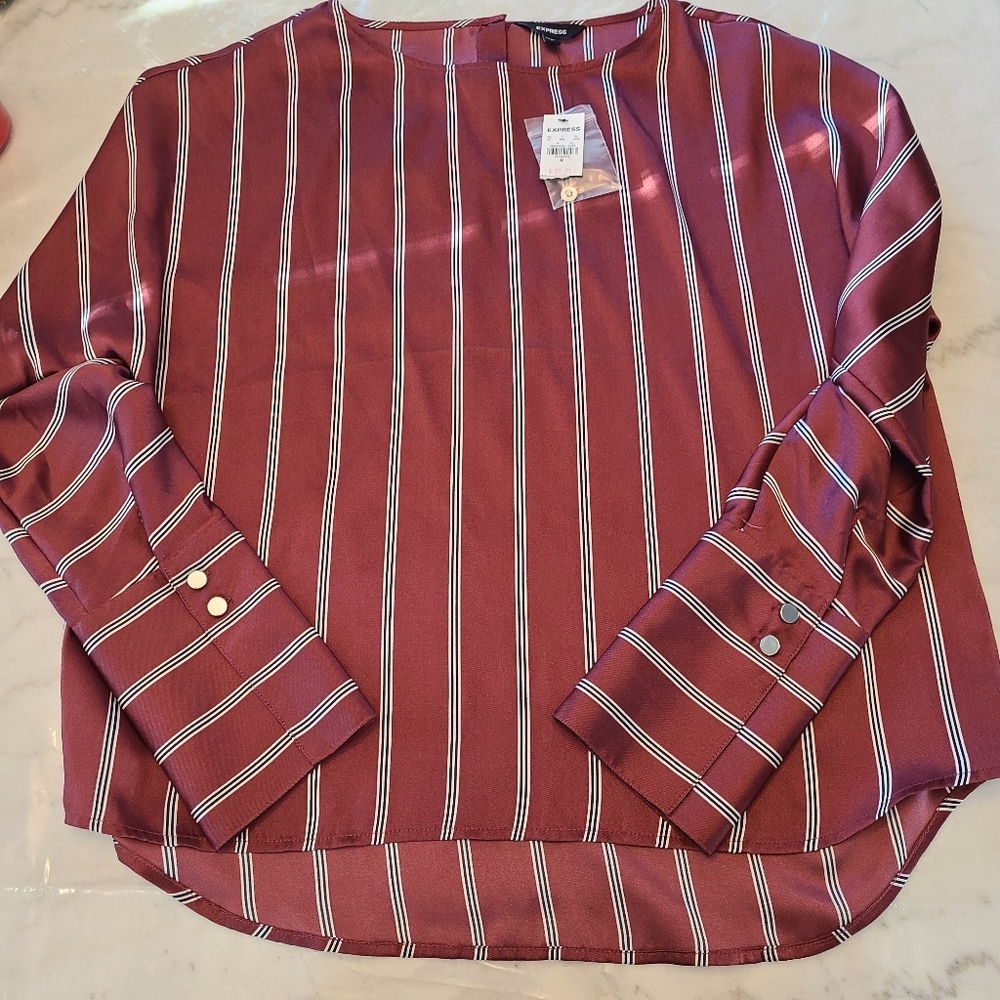 NWT Express Striped Blouse in Size Medium